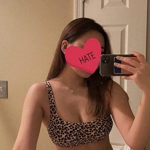 Leopard print bikini top